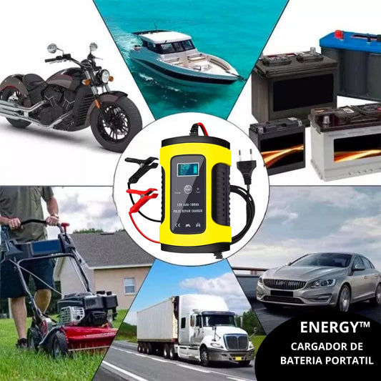 Energy™- Cargador de Batería Auto y Moto 12v